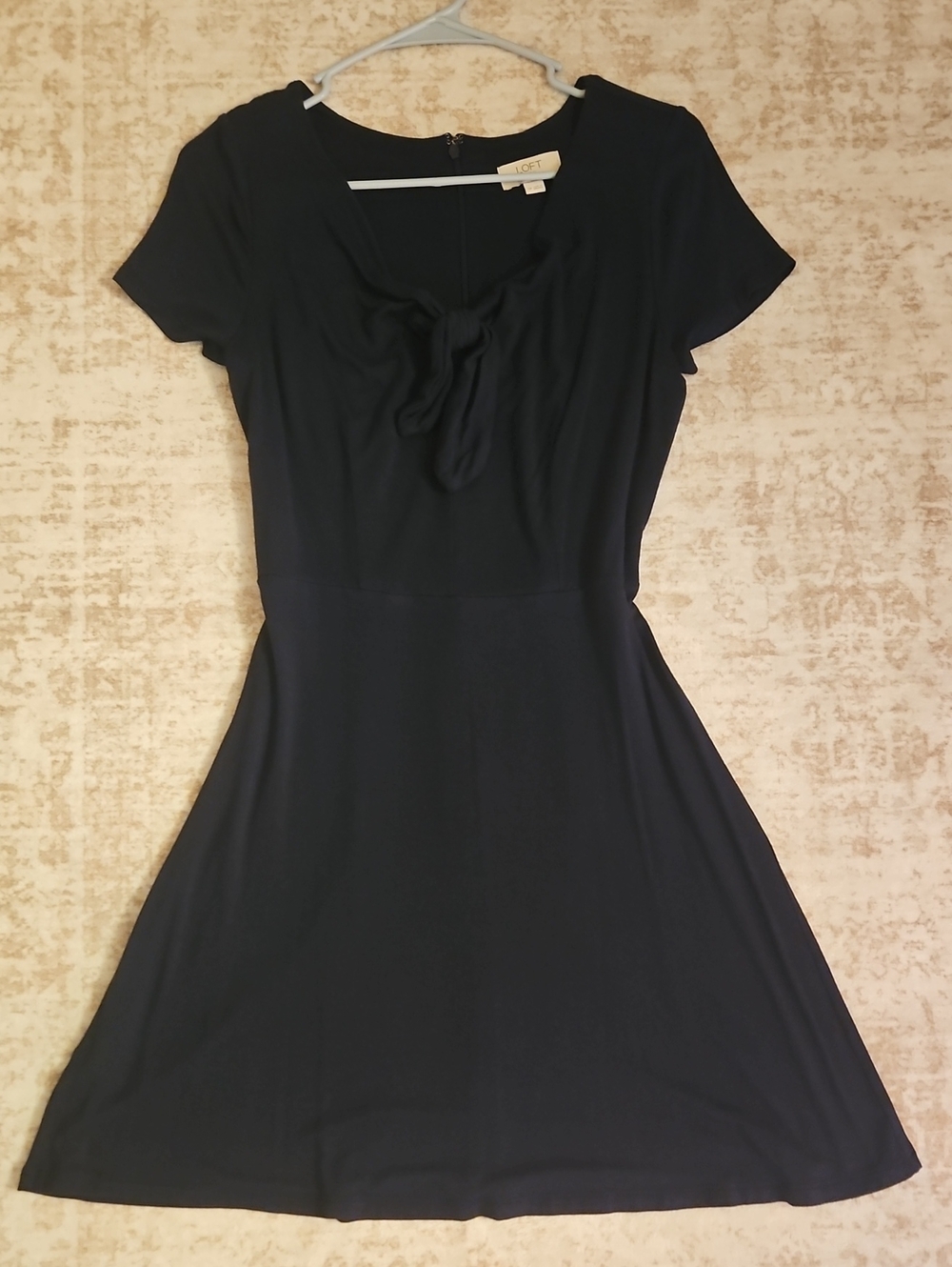 LOFT Navy Blue Tie-Front Mini Dress